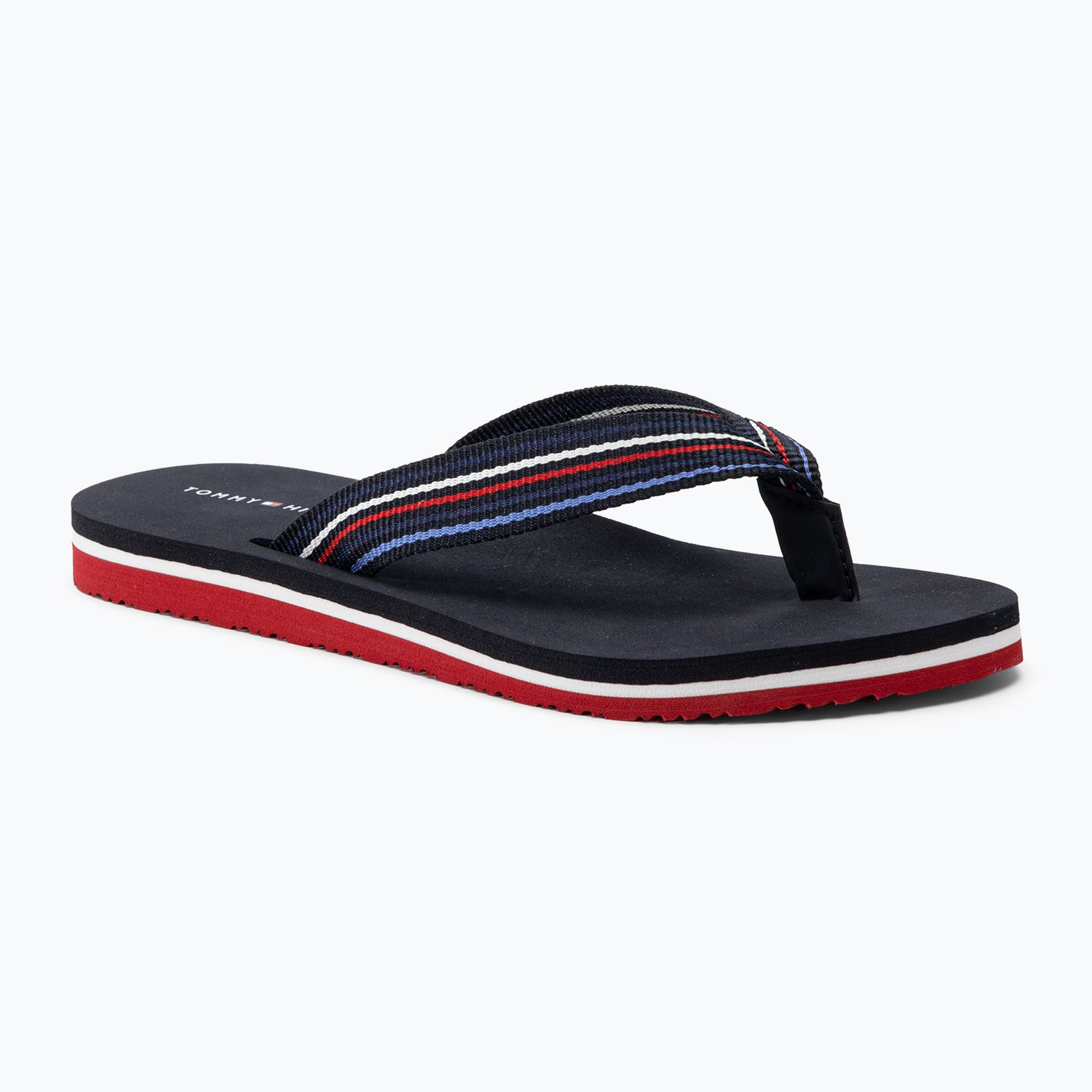 Tommy Hilfiger infradito donna Stripes Beach Sandal rosso bianco blu (36 EU) (Stripes Beach Sandal FW0FW07857AEF)