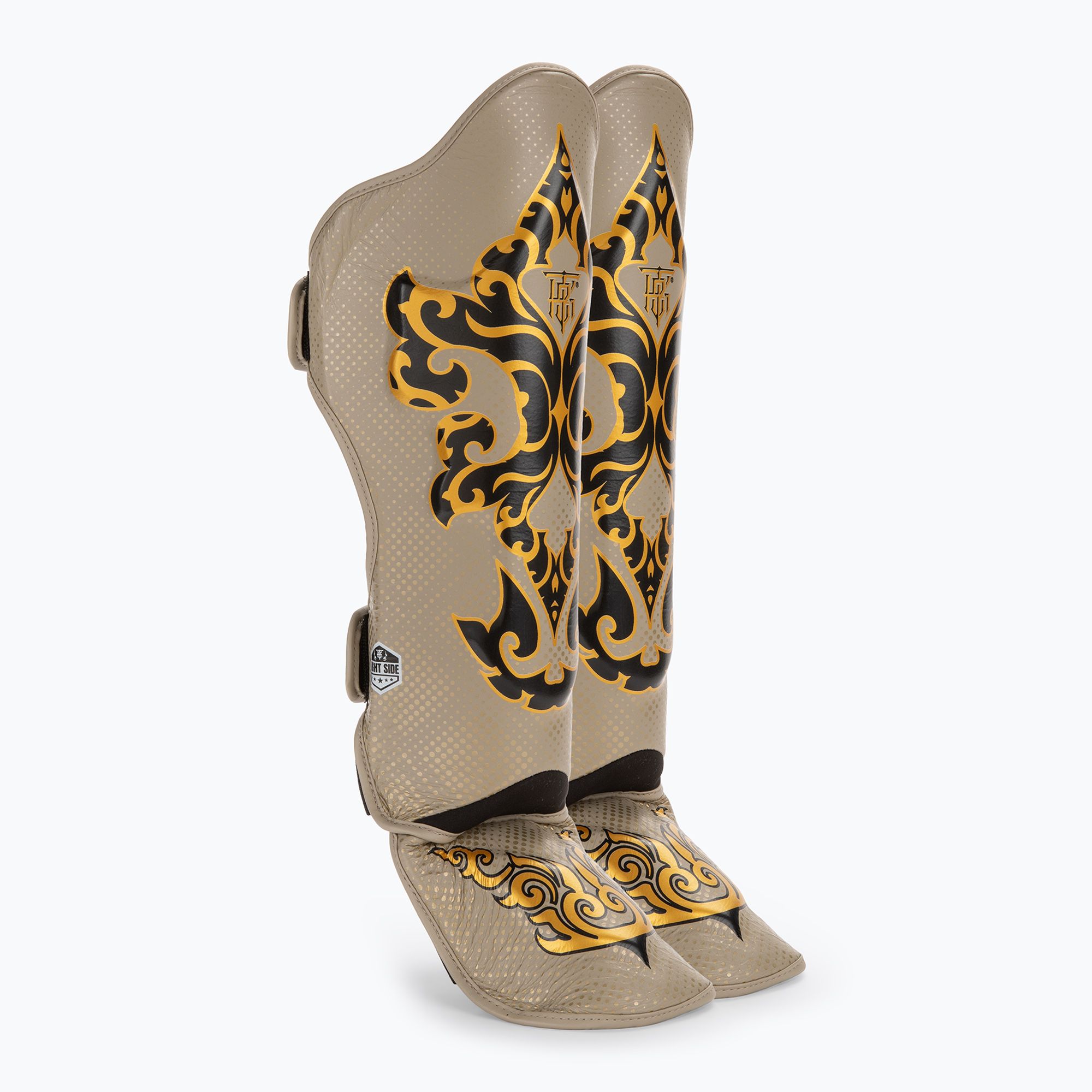Protezioni per tibia e piede Top King Kanok beige (XL) (Shin Guards Kanok TKSGKN-01-BE)