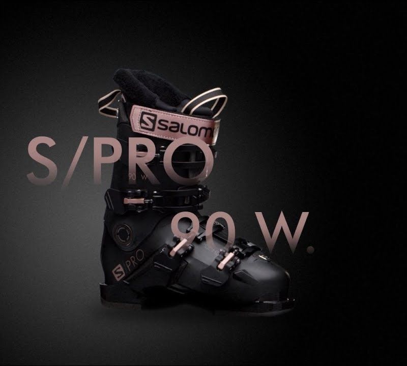 Scarponi da sci da donna Salomon S/Pro 90 W GW nero/rosa/oro metallo/belluga 10