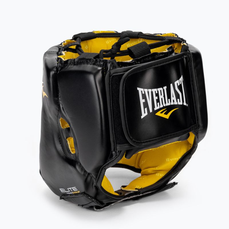 Everlast Elite Lea Headgear casco da boxe da uomo nero EV 720 3