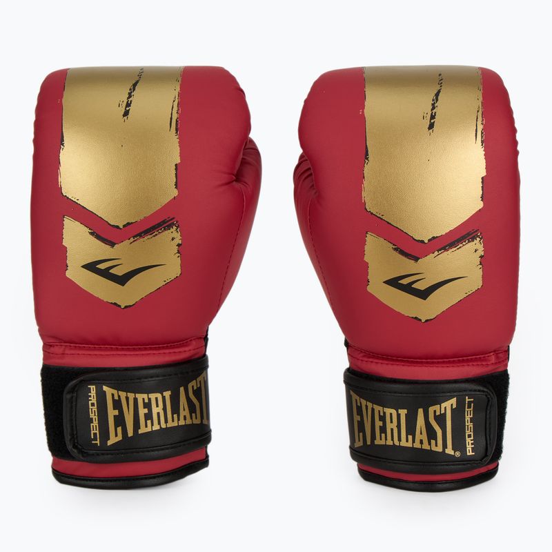 Everlast Prospect 2 set boxe casco + scudi + guanti rosso/oro 2