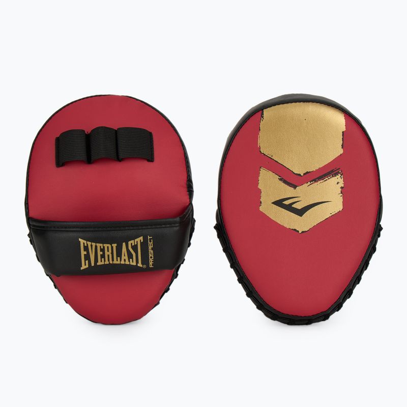 Everlast Prospect 2 set boxe casco + scudi + guanti rosso/oro 8