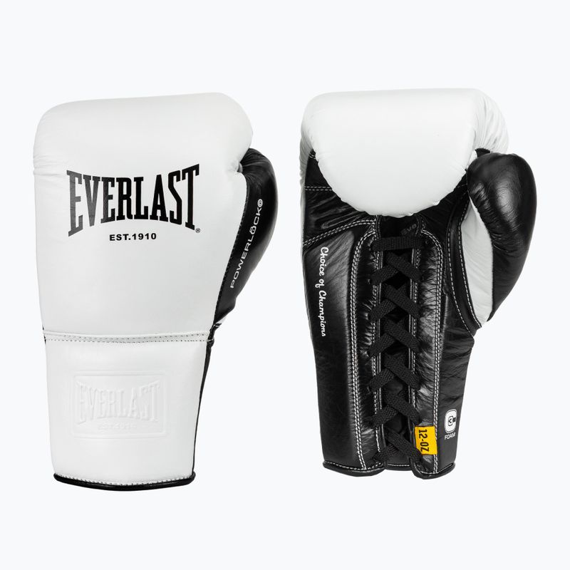 Guantoni da boxe Everlast Powerlock Pro OG Laced white/black