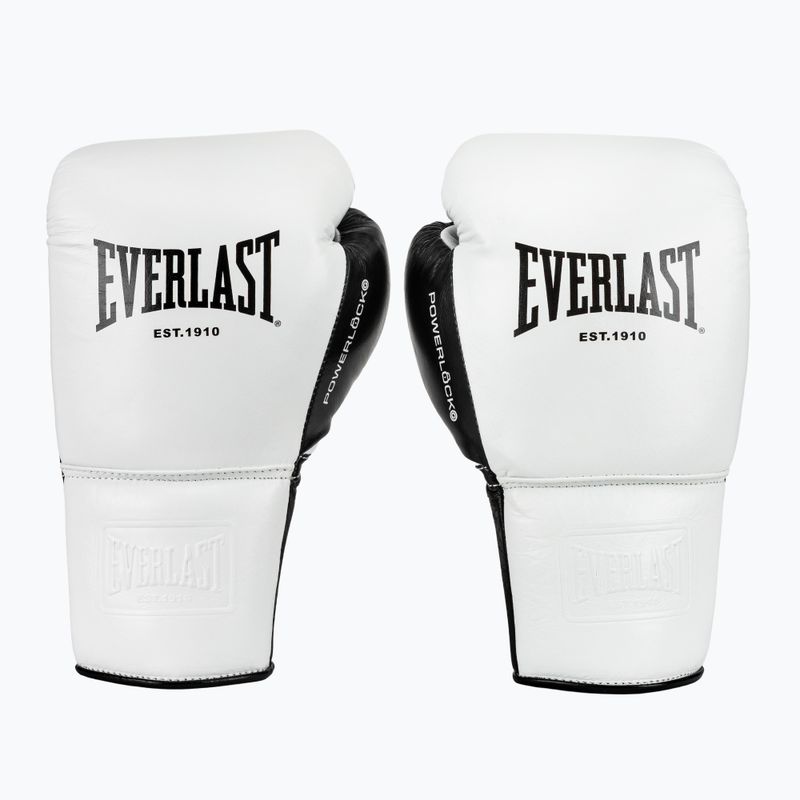 Guantoni da boxe Everlast Powerlock Pro OG Laced white/black 2