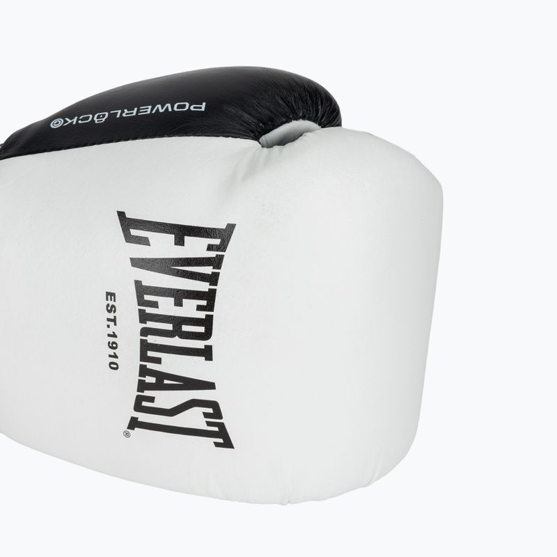 Guantoni da boxe Everlast Powerlock Pro OG Laced white/black 5