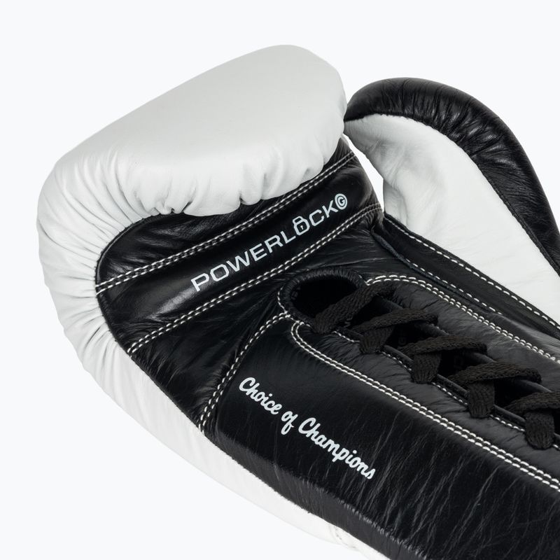 Guantoni da boxe Everlast Powerlock Pro OG Laced white/black 7