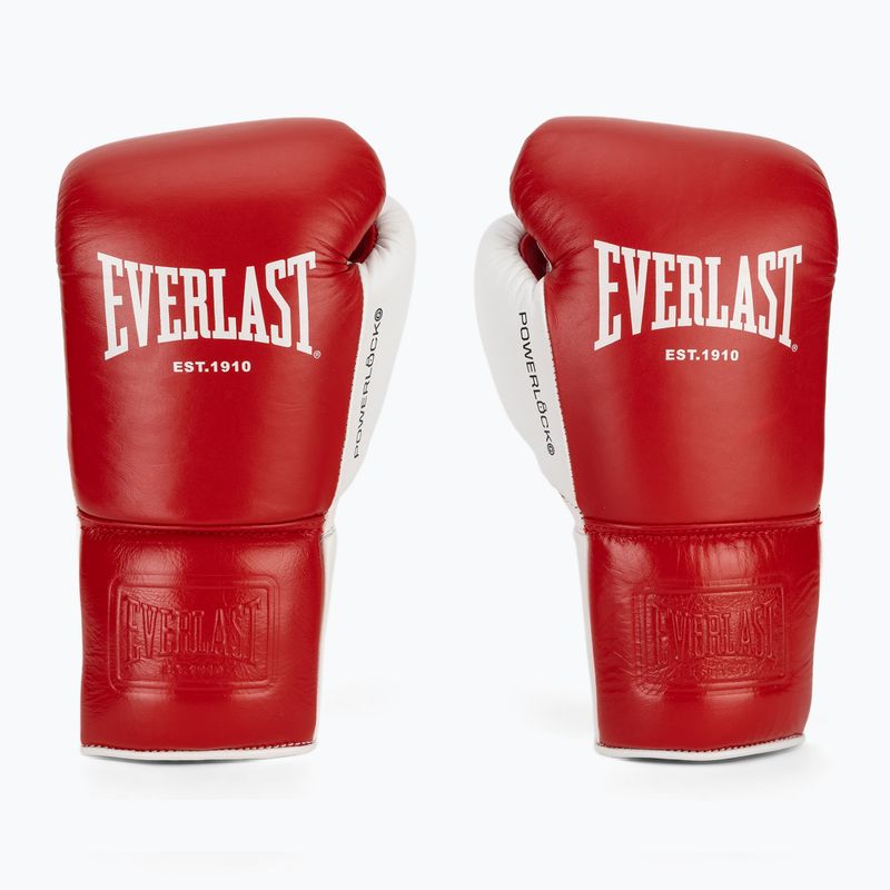 Guantoni da boxe Everlast Powerlock OG Pro Fight red/white 2
