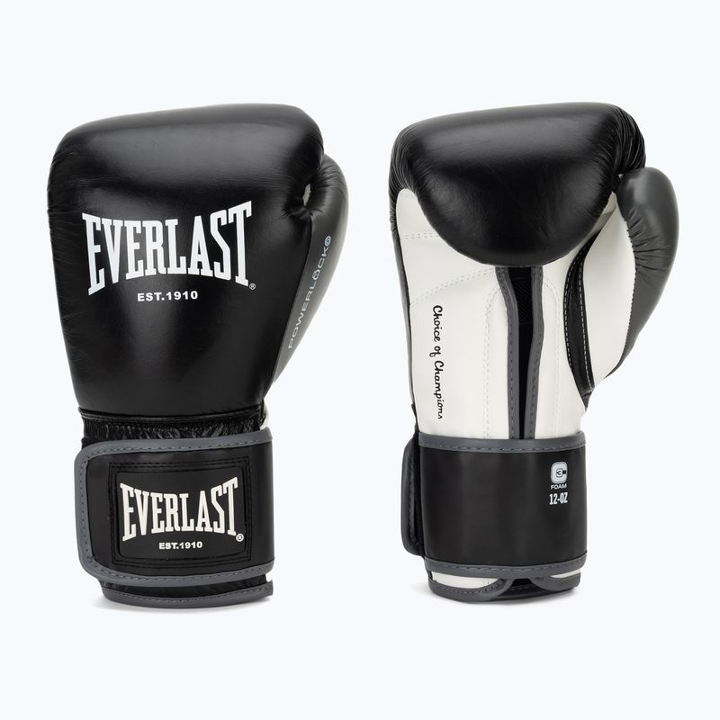 Guantoni da boxe Everlast Powerlock OG H&L Leather Advanced Training black/white