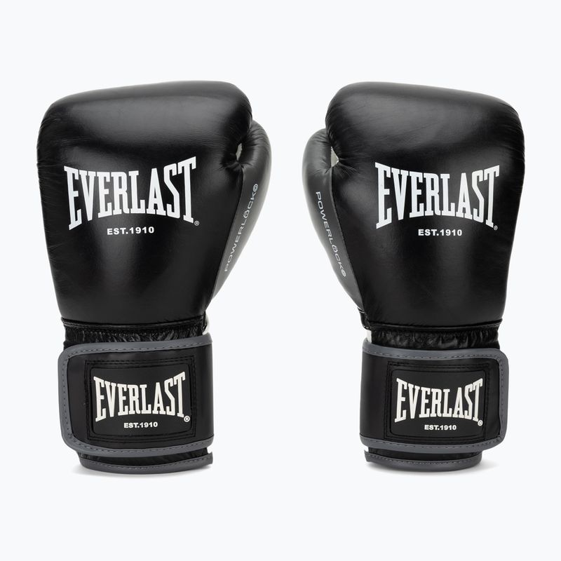 Guantoni da boxe Everlast Powerlock OG H&L Leather Advanced Training black/white 2