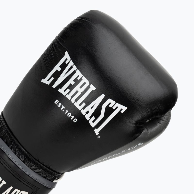 Guantoni da boxe Everlast Powerlock OG H&L Leather Advanced Training black/white 5