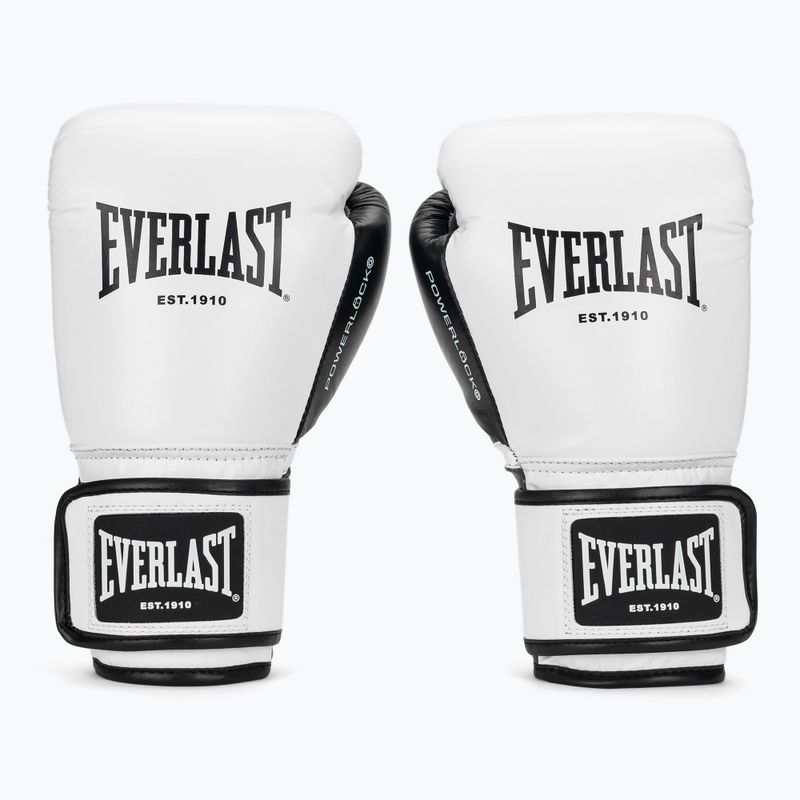 Guantoni da boxe Everlast Powerlock OG H&L Leather Advanced Training white/black 2