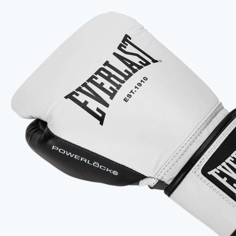 Guantoni da boxe Everlast Powerlock OG H&L Leather Advanced Training white/black 6