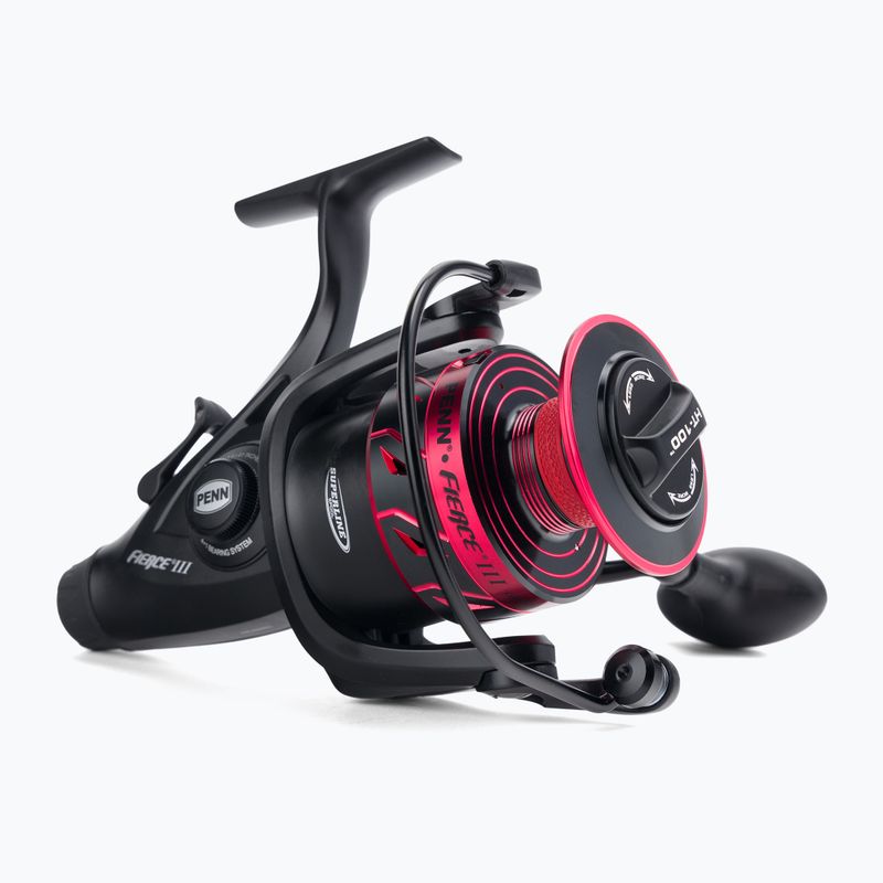 Mulinello da pesca per carpe Penn Fierce III Live Liner nero/rosso