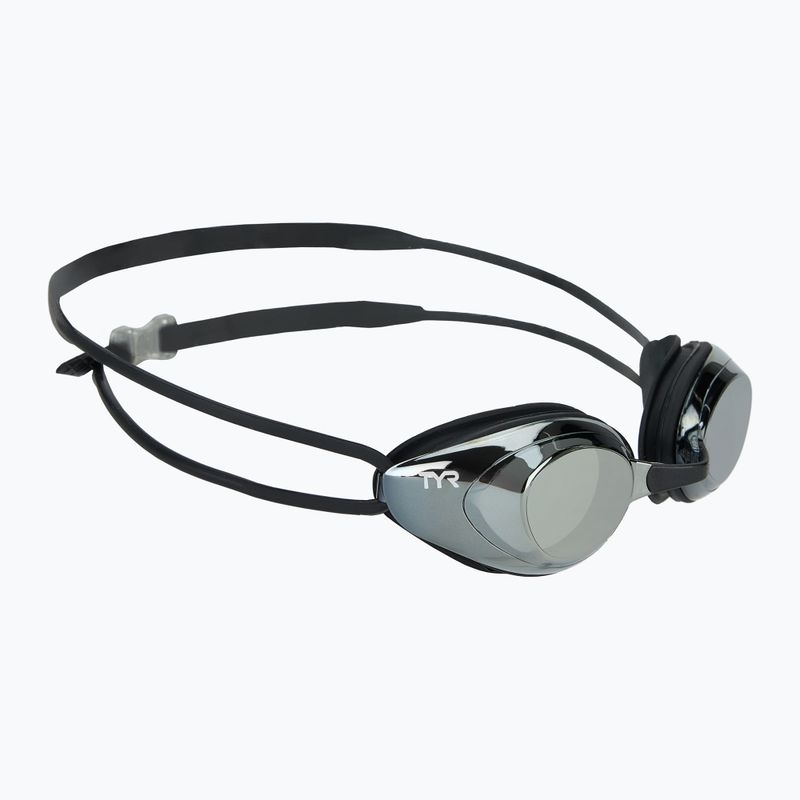 Occhiali da nuoto TYR Blackhawk Racing Mirrored argento/metallo/nero