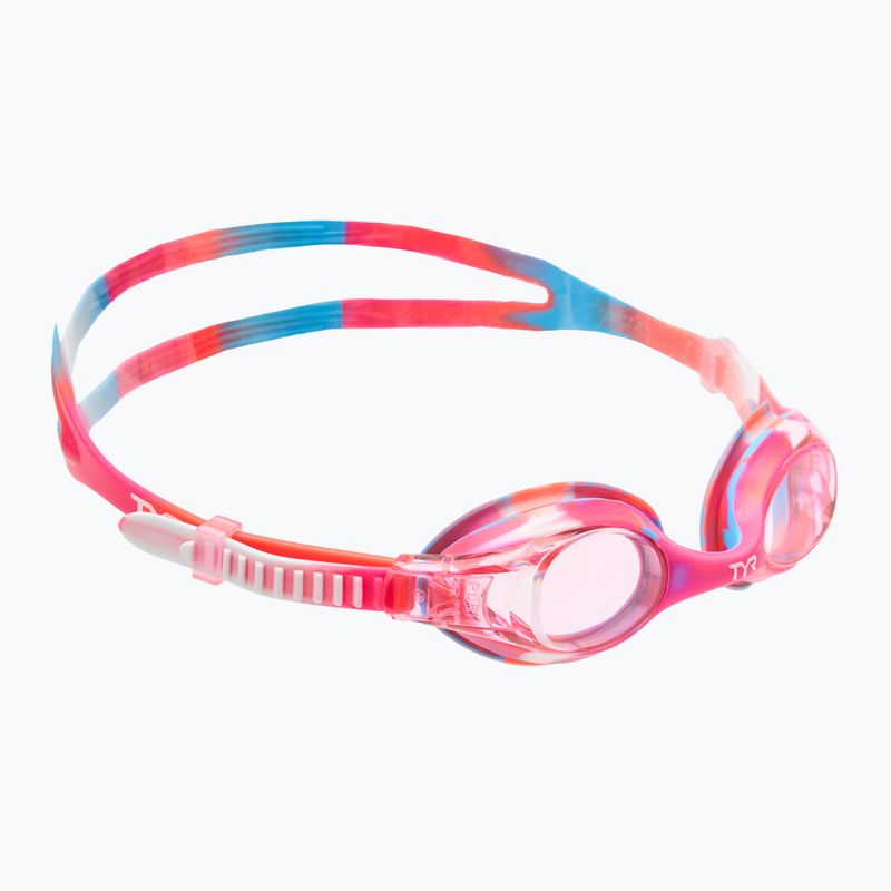 Occhialini da nuoto TYR Swimple Tie Dye Non-Mirrored rosa/rosa/bianco per bambini