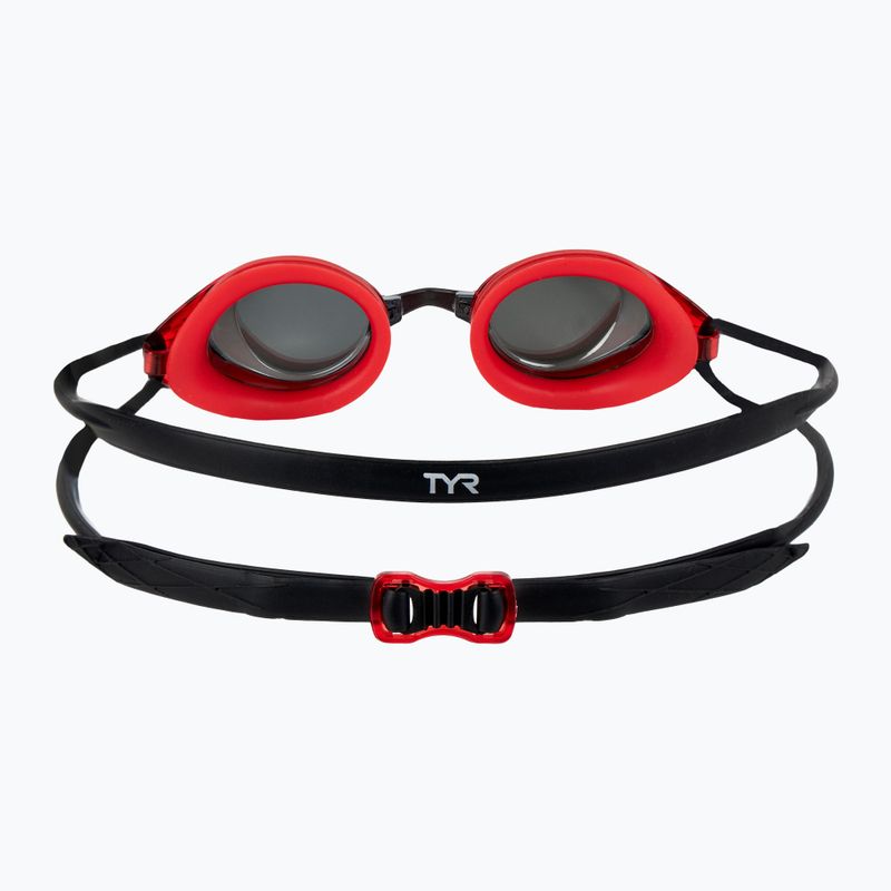 Occhiali da nuoto TYR Blackhawk Racing Mirrored argento/ rosso/nero 4