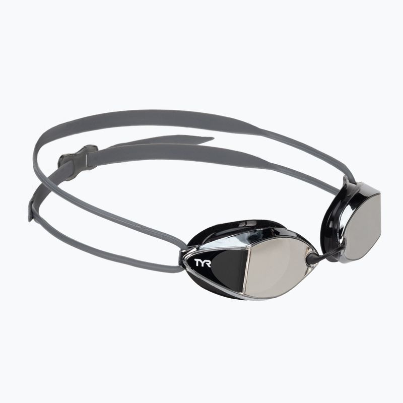Occhiali da nuoto TYR Tracer-X Racing Mirrored argento/nero