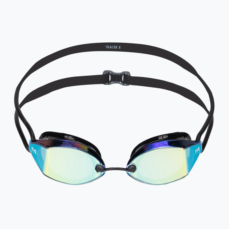 Occhiali da nuoto TYR Tracer-X Racing Mirrored oro/nero 2