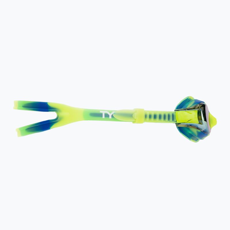 Occhialini da nuoto TYR Swimple Tie Dye Mirrored oro/verde/blu per bambini 3