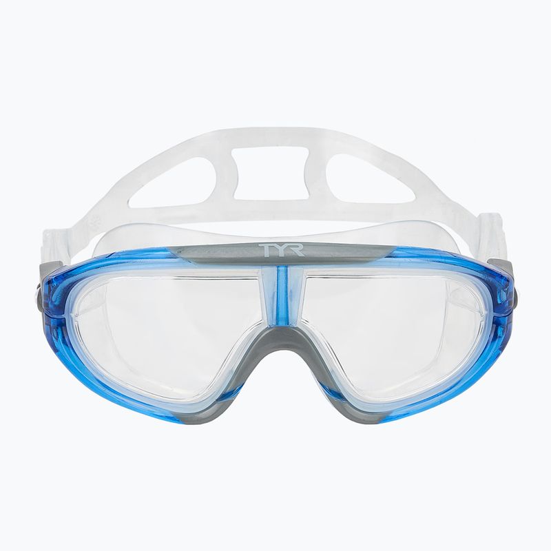 Maschera da nuoto TYR Orion trasparente/blu/grigio 2