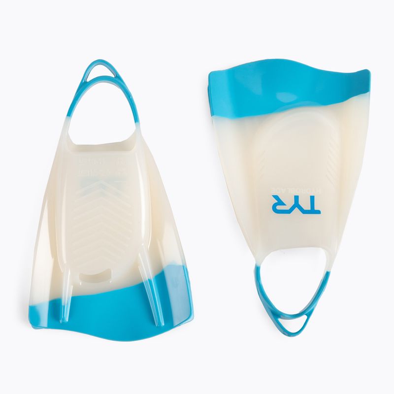 Pinne da nuoto TYR Hydroblade bianco/blu 2