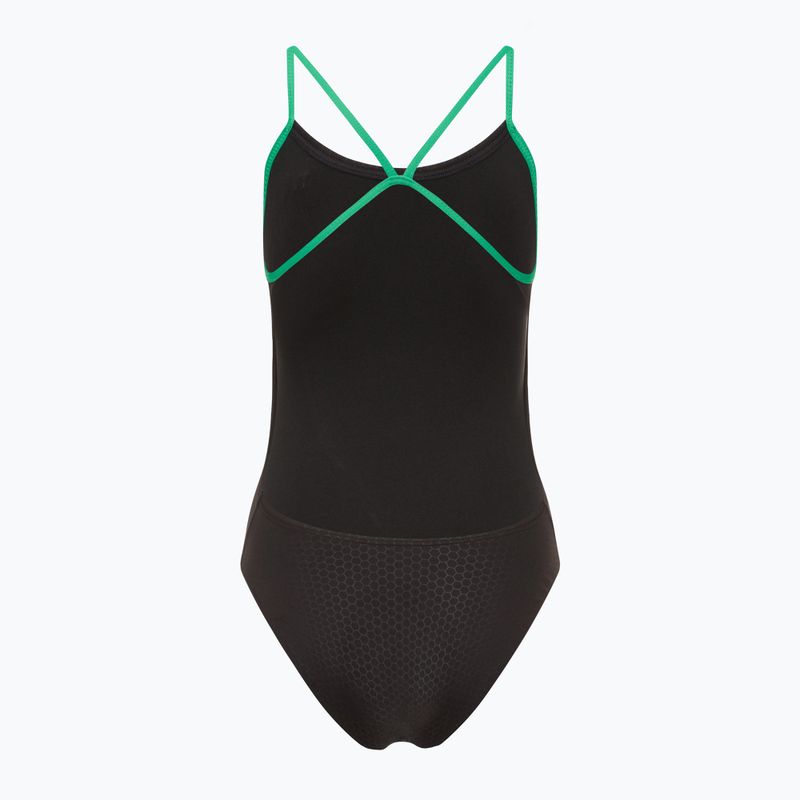 Costume intero da donna TYR Hexa Cutoutfit nero/verde 2
