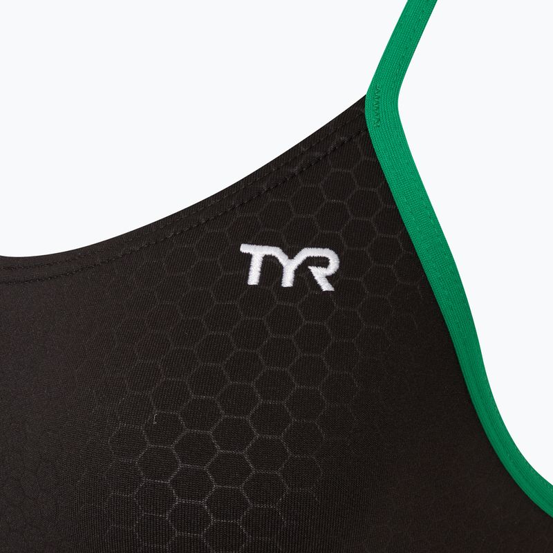 Costume intero da donna TYR Hexa Cutoutfit nero/verde 3