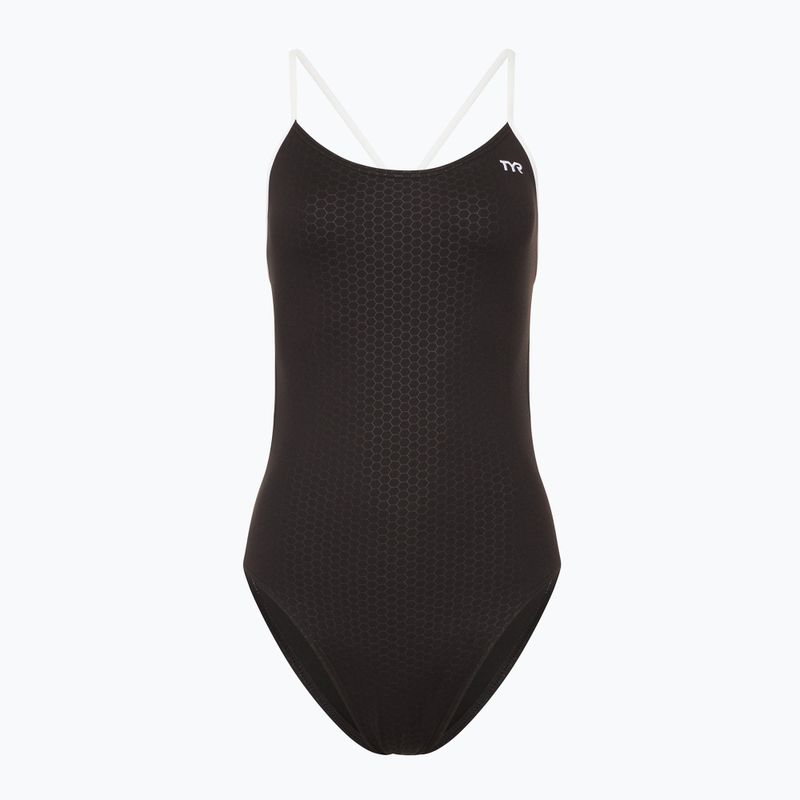 Costume intero donna TYR Hexa Cutoutfit nero/bianco