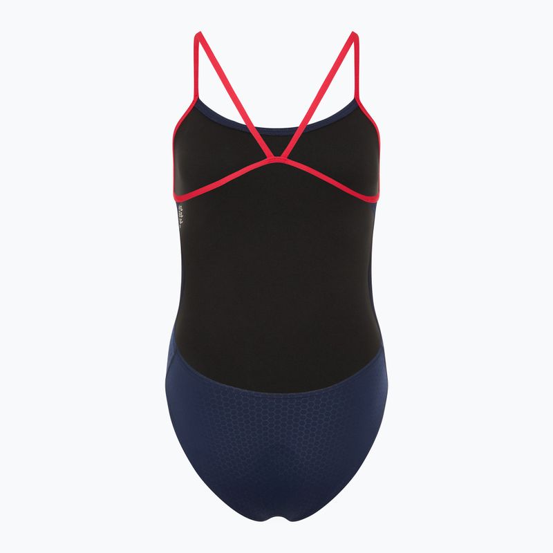 Costume intero donna TYR Hexa Cutoutfit navy/rosso 2