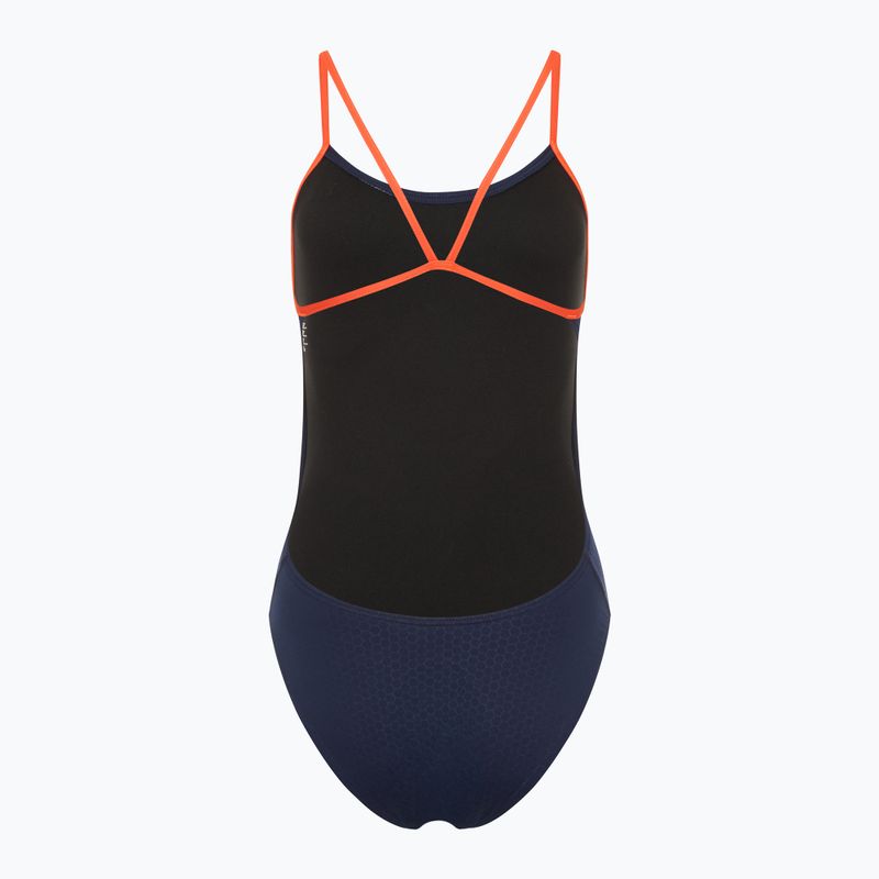 Costume intero donna TYR Hexa Cutoutfit navy/arancio 2
