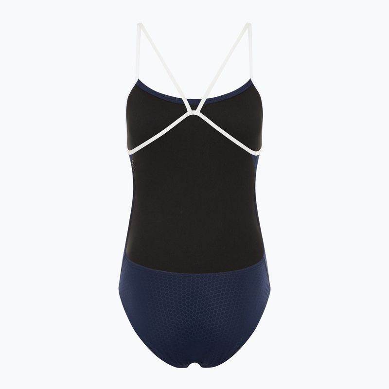 Costume intero donna TYR Hexa Cutoutfit navy/bianco 2