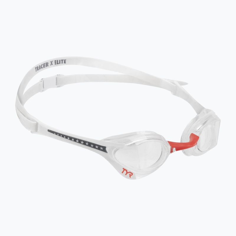 Occhiali da nuoto TYR Tracer-X Elite Racing chiaro/rosso/navy