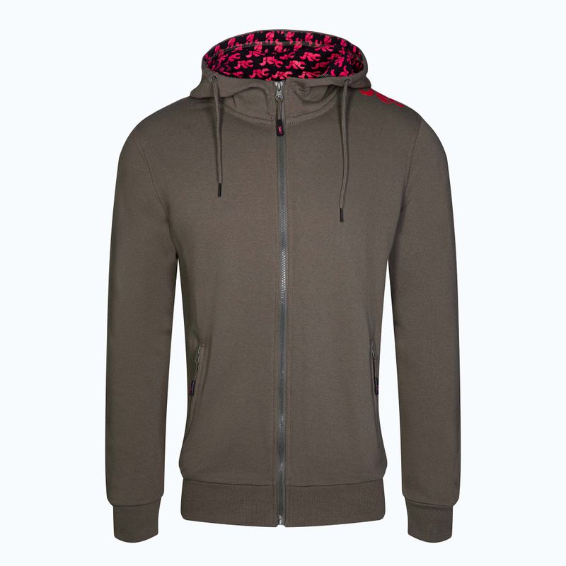 Felpa da uomo JRC con cappuccio e zip Verde pesca