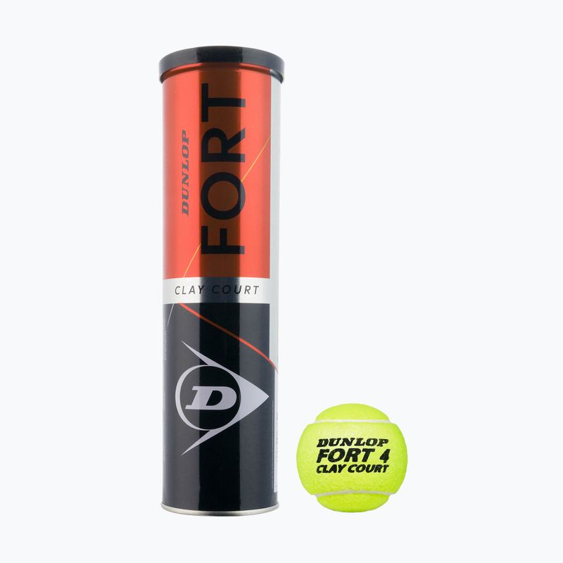 Palline da tennis Dunlop Fort Clay Court 4 pezzi giallo 601318