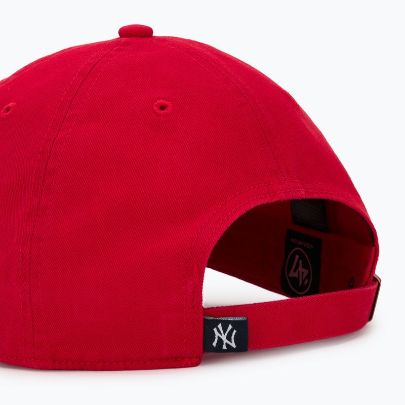 47 Brand MLB New York Yankees CLEAN UP berretto da baseball rosso 4