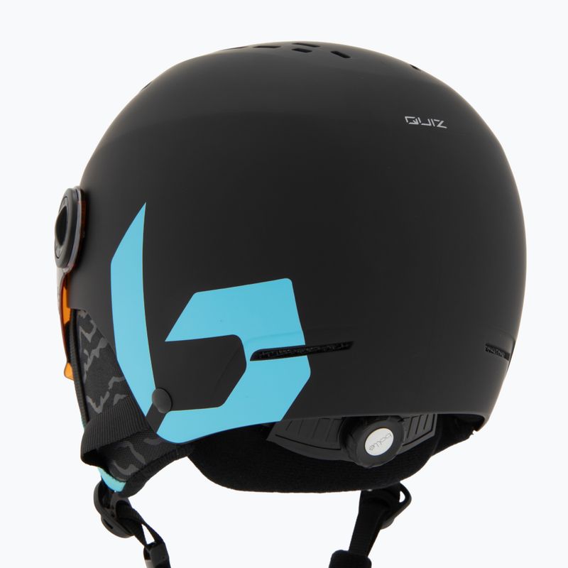 Casco da sci per bambini Bollé Quiz Visor Jr nero/blu opaco/arancio pistola 8