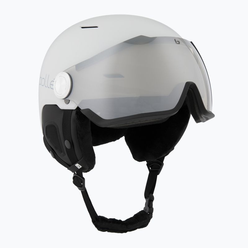 Casco da sci Bollé Might Visor bianco opaco/marrone pistola 8