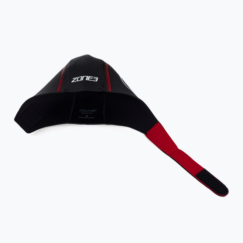 ZONE3 Cuffia da bagno in neoprene nero/rosso 5