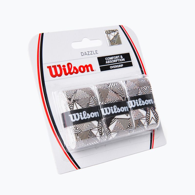 Wilson Dazzle Overgrip Racchette da tennis 3 pezzi bianco e nero WR8404401