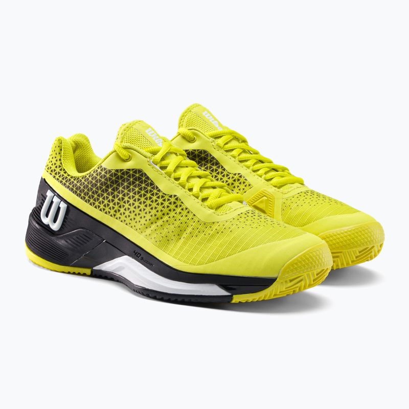 Scarpe da tennis Wilson Rush Pro 4.0 Clay da uomo nero e giallo WRS329450 5