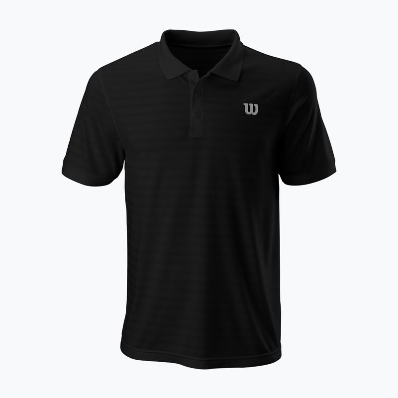 Maglietta da tennis da uomo Wilson Stripe Polo nero WRA789707