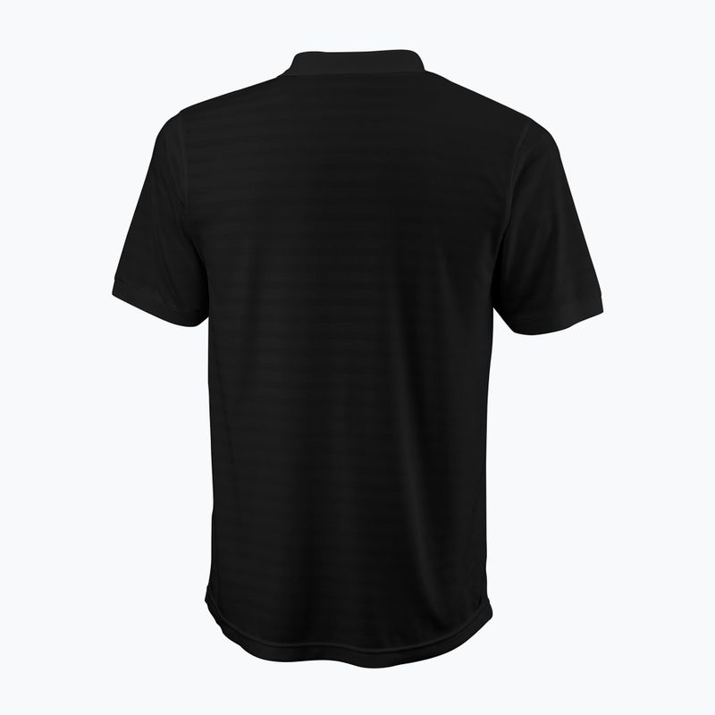Maglietta da tennis da uomo Wilson Stripe Polo nero WRA789707 2