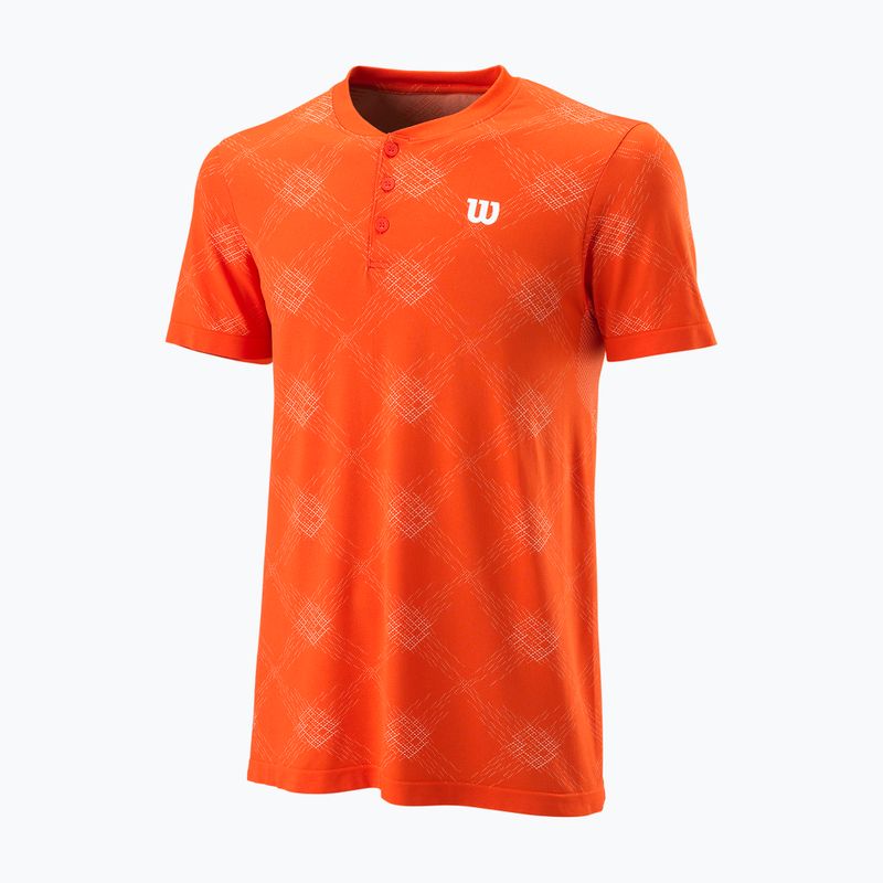 Maglietta da tennis da uomo Wilson PWR SMLS Henley III arancione WRA804501