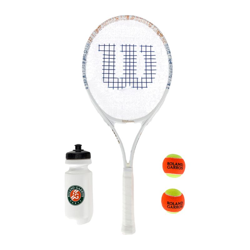 Set da tennis Wilson Roland Garros Elite 25 per bambini, arancione e bianco WR086810F