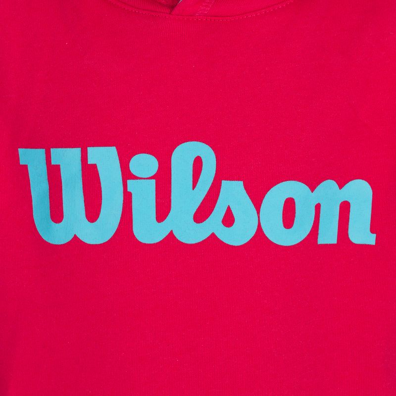 Felpa Wilson Tennis Script Cotton PO da bambino con cappuccio rosa WRA769221 3