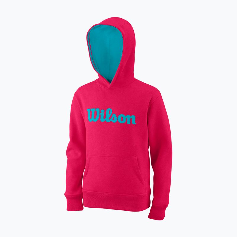 Felpa Wilson Tennis Script Cotton PO da bambino con cappuccio rosa WRA769221 5