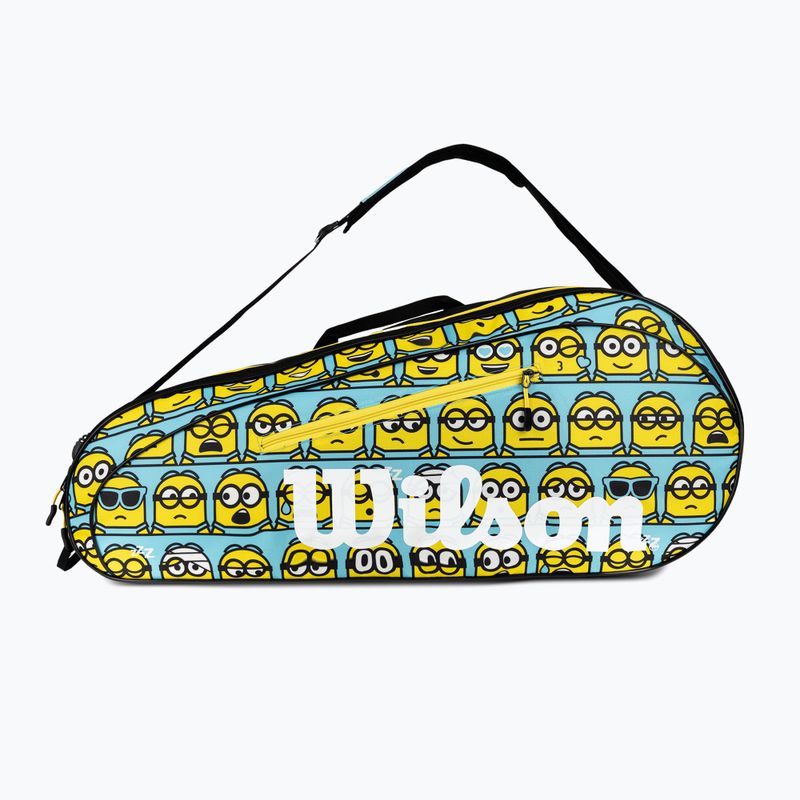 Borsa da tennis per bambini Wilson Minions 2.0 Team 6 Pack blu giallo nero