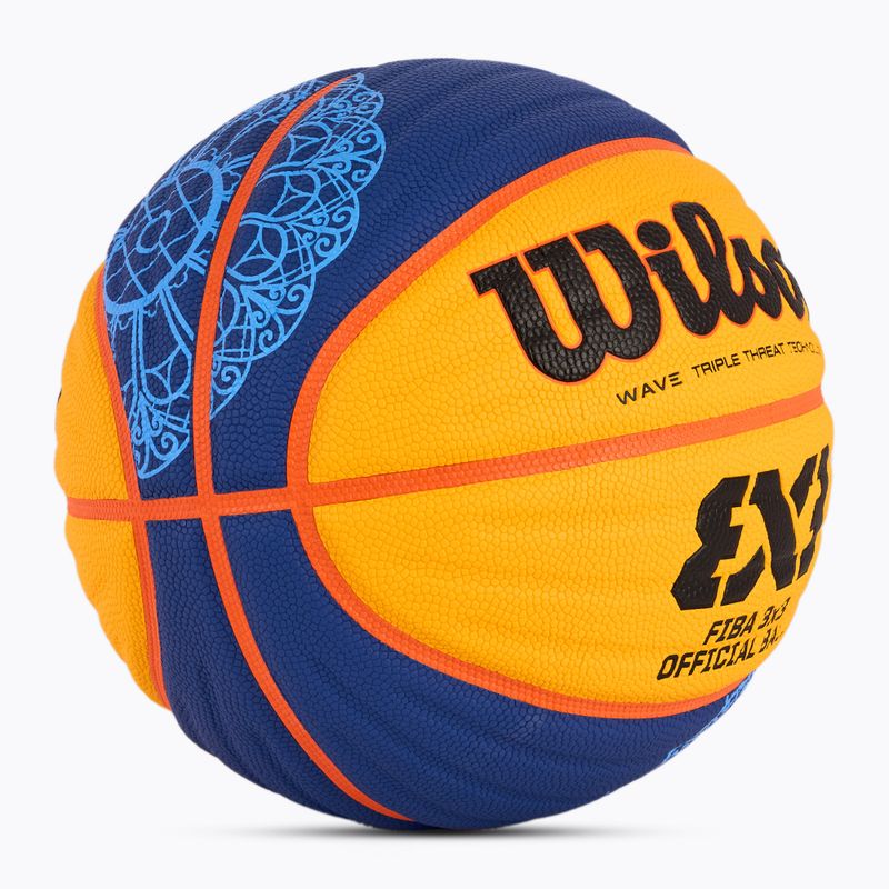 Wilson Fiba 3x3 Game Ball Paris Retail basket 2024 blu/giallo misura 6 2