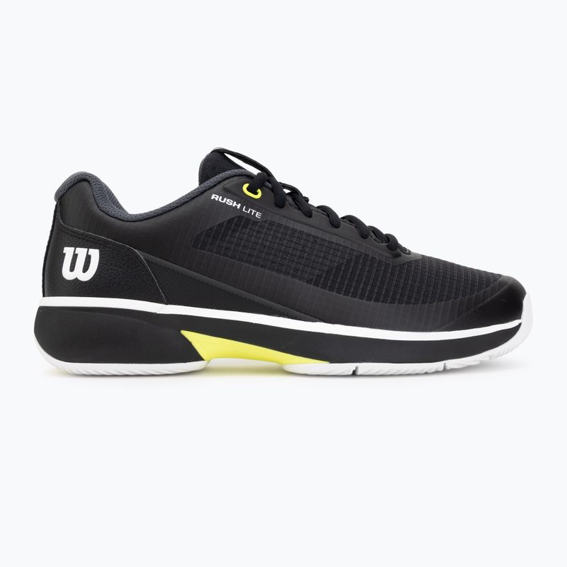 Scarpe da tennis da uomo Wilson Rush Lite 5 Clay black/white/safety yellow 2