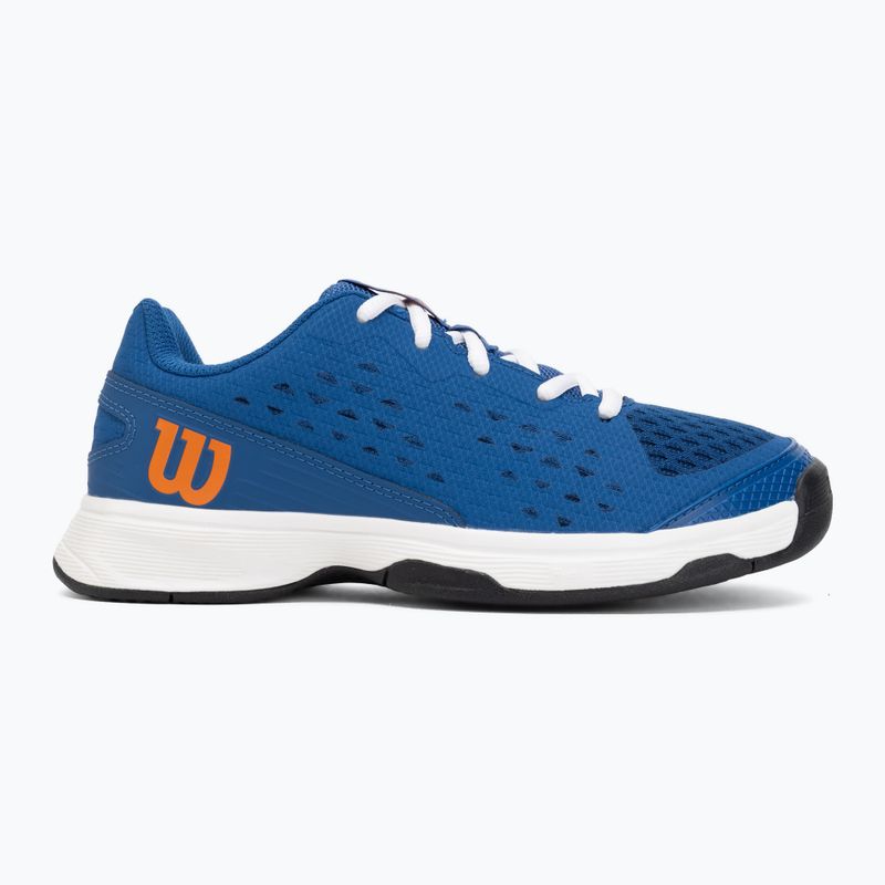 Scarpe da tennis per bambini Wilson Rush Pro Ace L Jr déjà vu blue/orange tiger/white 2